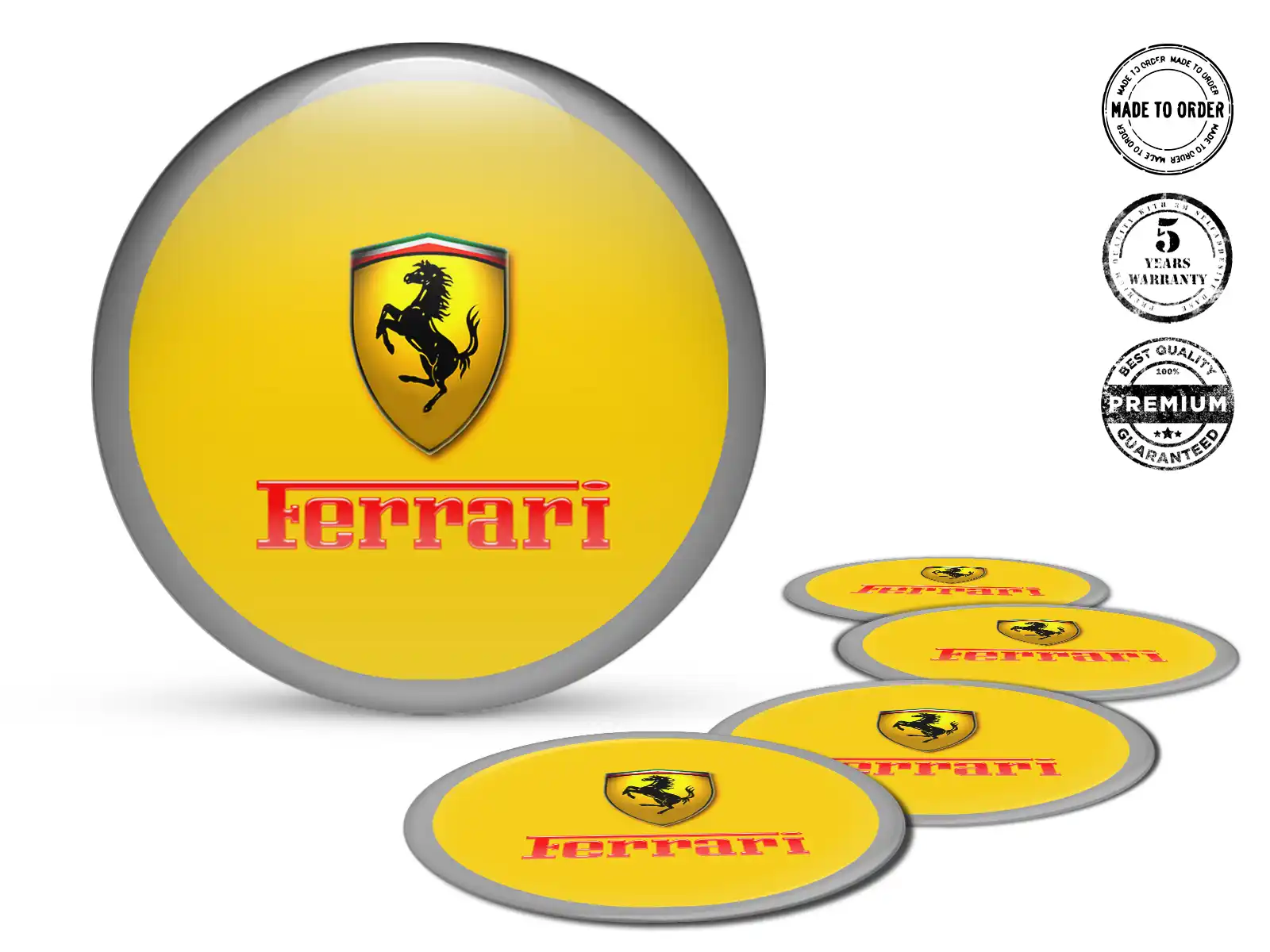 Ferrari Pegatina de Silicona Edición Calcomanías de Aro Premium